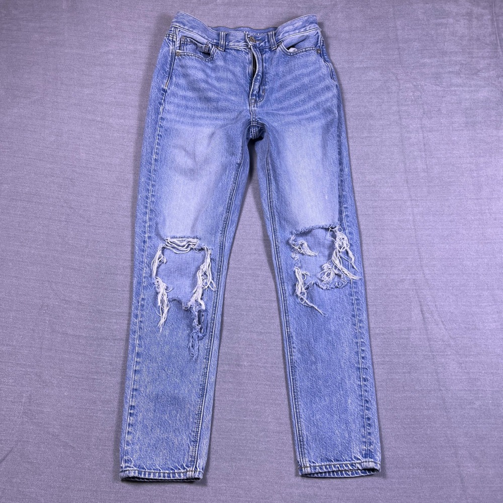 American Eagle Distressed Mom Jean Women Size‎ 0 Blue